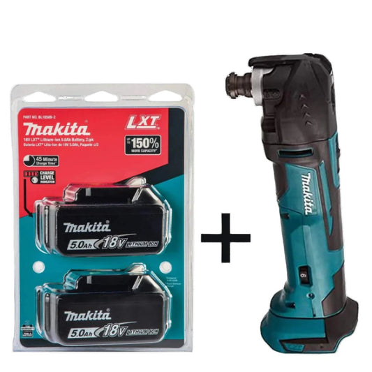 Makita DTM51Z Multi-Tool Kit 18V – Comes with 2 x 5.0Ah Batteries (Blue)